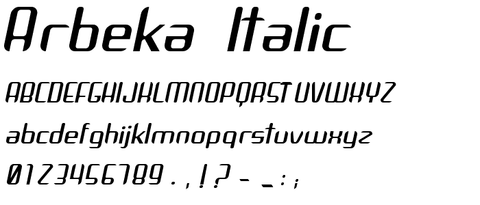 Arbeka  Italic font